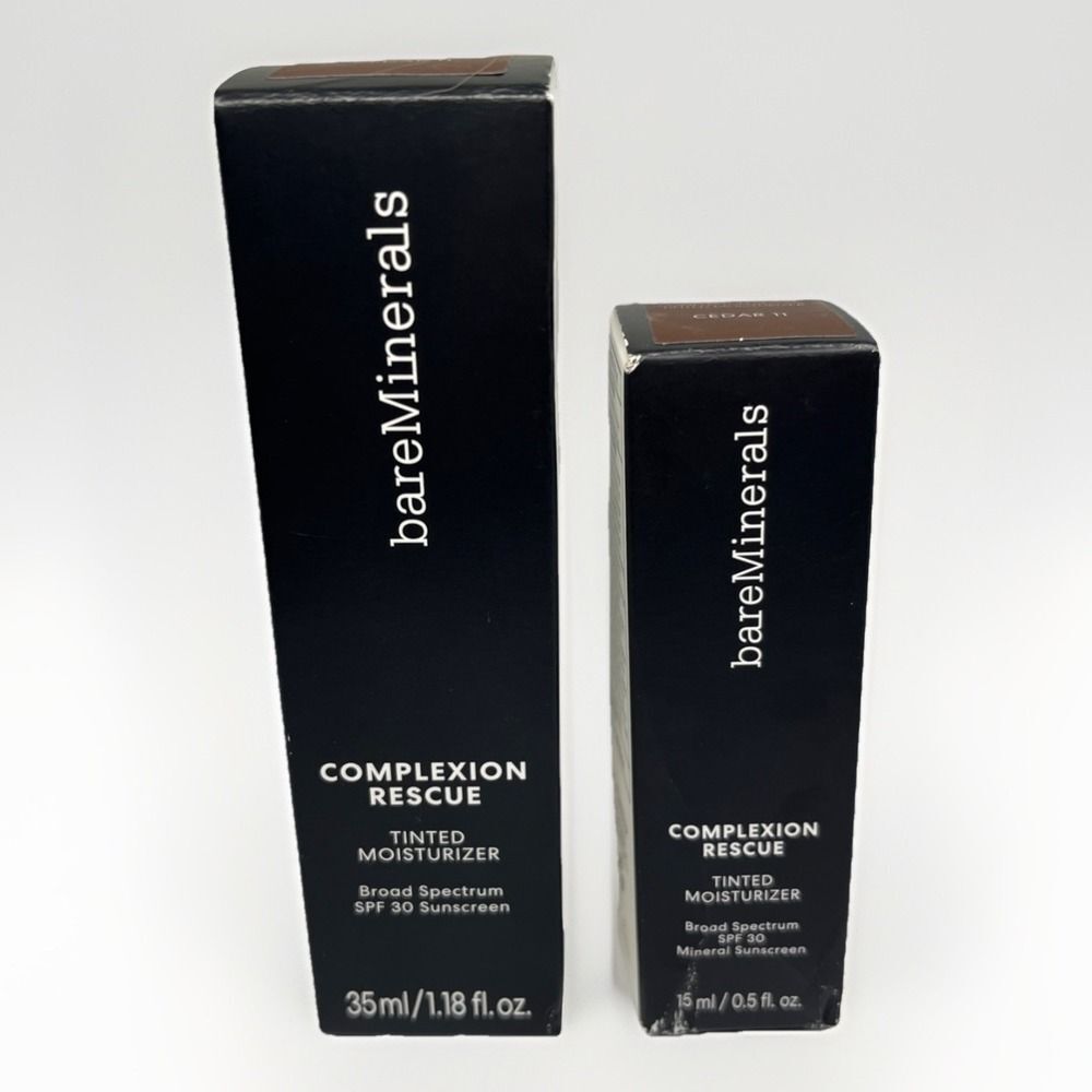 bareMinerals COMPLEXION RESCUE Tinted Moisturizer Cedar 11 1.18oz .5oz  lot of 2